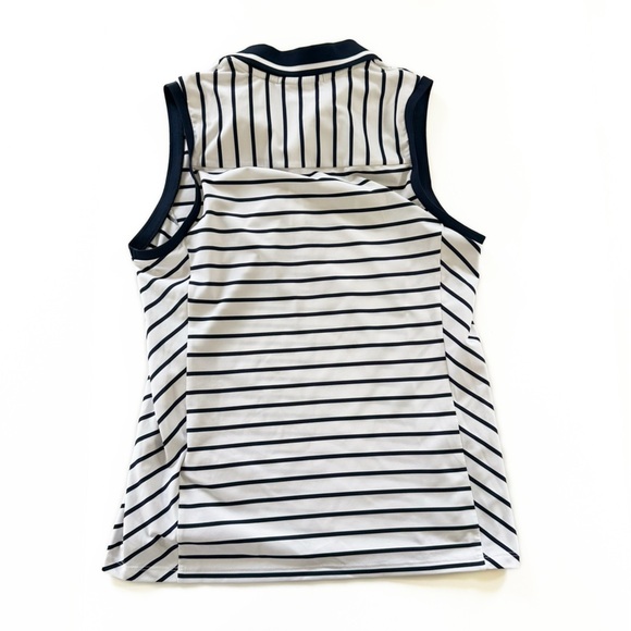 Polo Ralph Lauren RLX Golf Airflow Stripe Sleeveless Polo Shirt Women Small Navy - Picture 6 of 6
